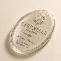 Autocollant dôme personnalisé en PVC 3D avec résine époxy cristalline, étiquette transparente en caoutchouc souple, badge logo pour la décoration d'emballages de flacons de parfum