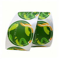 Étiquettes adhésives rondes personnalisées imprimées en relief PET BOPP PVC PE avec vernis sélectif UV, autocollants en vinyle avec logo