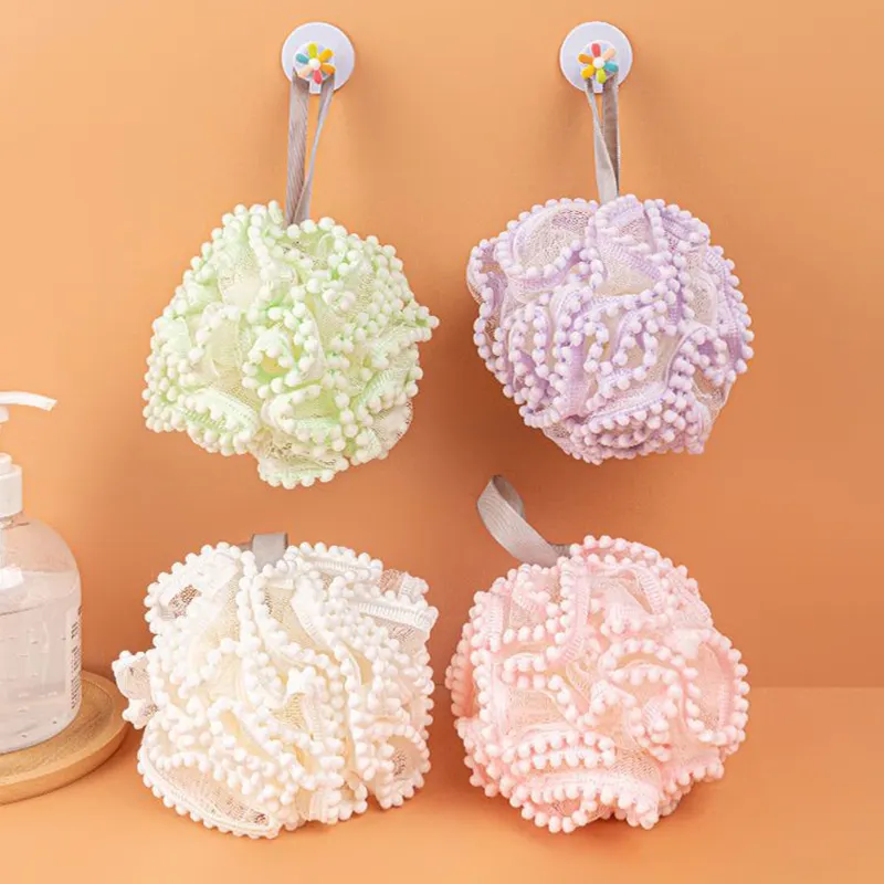 Bán Buôn Mềm Puff 90G Tắm Bọt Biển Tắm Vòi Hoa Sen Loofah Pouf Bóng Than Lưới Cơ Thể Scrubber Tẩy Tế Bào Chết Cho Cơ Thể Rửa