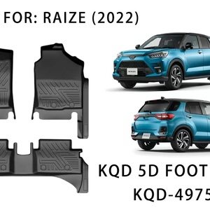 Tapis de sol de voiture 5D en TPE noir antidérapant de 3,5 mm d'épaisseur, 4 pièces, pour conduite à gauche/droite, pour Raize 2022 - Vente en gros KQD - Product Image 2