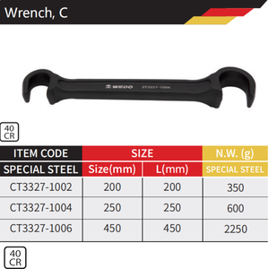 WEDO Black-spray Die-forged WEDO Jumbo 40 CR Handle C <strong>Type</strong> <strong>Wrench</strong> - Product Image 3