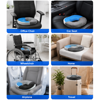 Coussin de siège en gel rafraîchissant avec creux de soulagement du coccyx, oreiller annulaire en mousse à mémoire de forme pour les douleurs hémorroïdaires et du coccyx dues à une assise prolongée