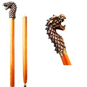 Bastón Victoriano de Madera y Latón Pulido Hecho a Mano con Cabeza de Dragón, Estilo Antiguo CH, para el Día de la Madre, San Valentín, Año Nuevo - Product Image 3