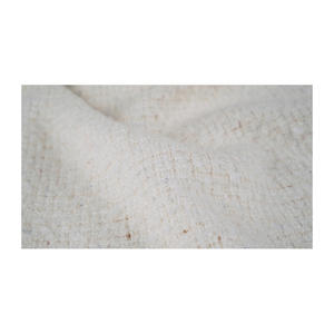 Tela Tweed de Primera Calidad Hecha en Corea, Cálida, Color Marfil, Textura Bouclé Plateada y Dorada, Textil Tejido Personalizado OEM y ODM - Product Image 4