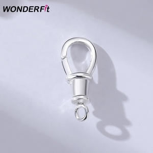 Conector de Plata de Ley 925 para Colgante de Collar, Cierre Giratorio Ovalado, Soporte para Dijes, Fecho de Langosta, 14mm 16mm - Product Image 2
