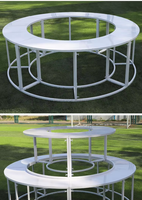 Muebles para Bodas, Mesa Redonda de 3 Niveles de Hierro Blanco para Exteriores, Hoteles y Parques, Soporte para Comida, Decoración para Pasteles y Postres, Fácil de Limpiar y Duradero