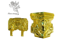 Nuevo Diseño--Esquinas Plateadas para Ataúd Tipo Catedral, Accesorios Decorativos de Plástico para Ataúd, Suministros Funerarios, Herrajes para Ataúd