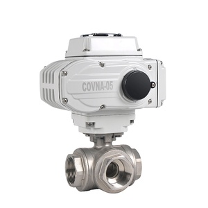 Venta de Liquidación COVNA B2B: Válvula de Bola Eléctrica de Acero Inoxidable DN20 de 3/4 Pulgadas, 3 Vías, Puerto en T, 1000 WOG, 24 Voltios, Rosca Hembra - Product Image 1