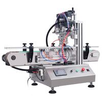 Machine de capsulage automatique multifonctionnelle en ligne à quatre roues pour bouchons à vis de bouteilles avec pompe à gâchette