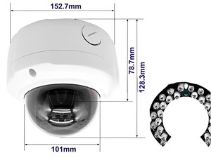 Nhà máy bán không thấm nước Die-cast kim loại bán cầu <span class=keywords><strong>Camera</strong></span> an ninh bao vây với 3-Axis núi <span class=keywords><strong>Dome</strong></span> <span class=keywords><strong>Camera</strong></span> nhà ở - Product Image 5