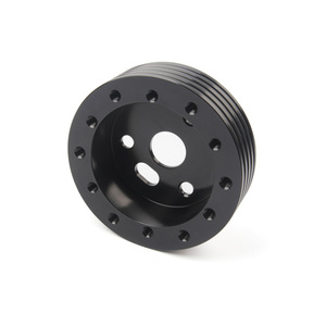 Black Aluminum Alloy Steering Wheel <b>Spacer</b> 6 to 3 Hole Adapter Racing Style Car Interior Modification - Product Image 4