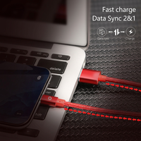 Câble USB C tressé en nylon de haute qualité, 5V 3A, charge rapide, alliage d'aluminium, câble de charge Type-C, synchronisation des données 480 Mbps pour smartphone
