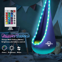 Siège de balançoire lumineux - Hamac en taffetas de nylon premium amélioré avec lumières LED et coussin gonflable