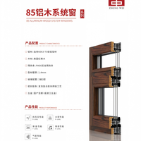 Ventanas de Madera de Wenge de Alta Calidad con Revestimiento de Aluminio para Villas de Lujo