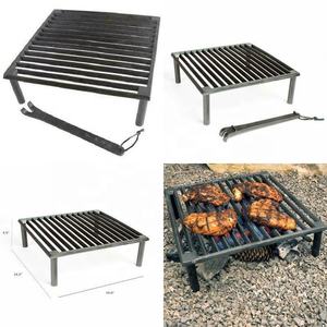 Parrilla rectangular de hierro fundido para parrilla de carbón, hornillo personalizado para pollo con brocheta giratoria - Product Image 6