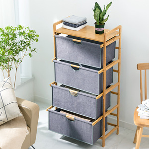 <b>Drawer</b> Style Fabric <b>Storage</b> <b>Box</b> 4 Layers Detachable Standing Type For Bedroom Clothing Organization - Product Image 2