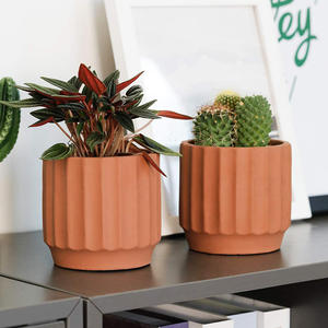 Pots de fleurs en argile, jardinière moyenne, récipients de fleurs, Pots décoratifs modernes en terre brute - Product Image 2