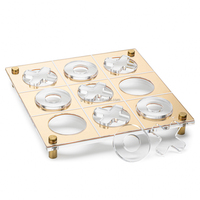 Jeu d'échecs personnalisé clair X O ludique moderne Lucite Tic Tac Toe Set