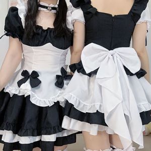 Costume de demoiselle d'honneur, robe Lolita noire et blanche, tenue de jeu Cosplay pour femmes adultes - Product Image 4