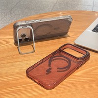 Coque de téléphone magnétique transparente scintillante avec support d'objectif pour iPhone 18 17 Pro Max 16 15 14 13 Pro Max