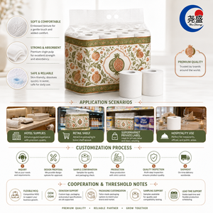 <span class=keywords><strong>Papier</strong></span> <span class=keywords><strong>toilette</strong></span> de luxe en vrac, doux, 3 plis, gaufré, multi-plis, motif floral de feuilles de grenade et de cuivre, inspiré de la Route de la Soie de l'Ouzbékistan - Product Image 2