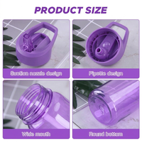 Bouteille d'eau sport en plastique 24 oz avec logo personnalisé, sans BPA, réutilisable, avec paille et couvercle à clapet, idéale pour la promotion