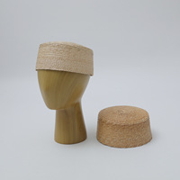 Chapeau de soleil élégant en paille naturelle tressée à la main, style boîte à pilules, avec couronne plate à la française, pour femme, idéal pour la plage et l'été