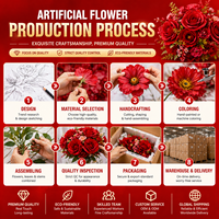 Arrangements de fleurs artificielles roses rouges pour toile de fond, centres de table de mariage, arche florale pour scène et décoration de mariage