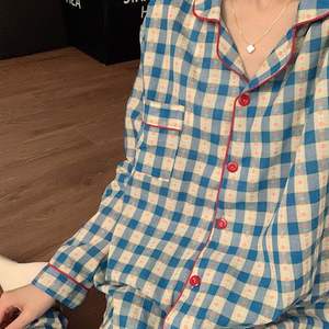 ชุดนอนผ้าฝ้ายแท้ 100% ลายสก็อต ปรับแต่งได้ แขนยาว เอวยางยืด โรแมนติก หรูหรา อุ่นสบาย เหมาะสำหรับผู้หญิง ใส่พักผ่อนที่บ้าน - Product Image 3