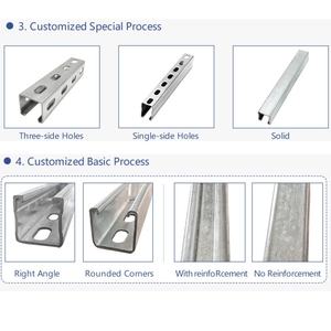 Braket baja saluran C tergalvanis Dip panas, braket baja berlubang Tipe C uni-strut mendukung saluran C baja - Product Image 5