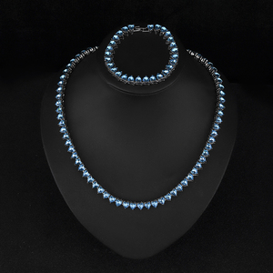 Chaîne de tennis hip-hop 5 mm verte, chaîne de tennis <span class=keywords><strong>en</strong></span> alliage à rangée unique, collier pour hommes et femmes, bijoux polyvalents, cadeau - Product Image 4