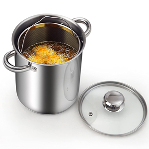 Vente en gros d'usine marmite pour friteuse marmite d'<span class=keywords><strong>asperges</strong></span> en acier inoxydable avec couvercle en verre et panier à panier intérieur marmite à pâtes à corps haut - Product Image 3