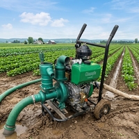 Pompe d'irrigation agricole électrique ultra haute pression refroidie par air 195, 60 CBM/H, 70M de hauteur de refoulement, type chariot, en fer, 25HP 3KW