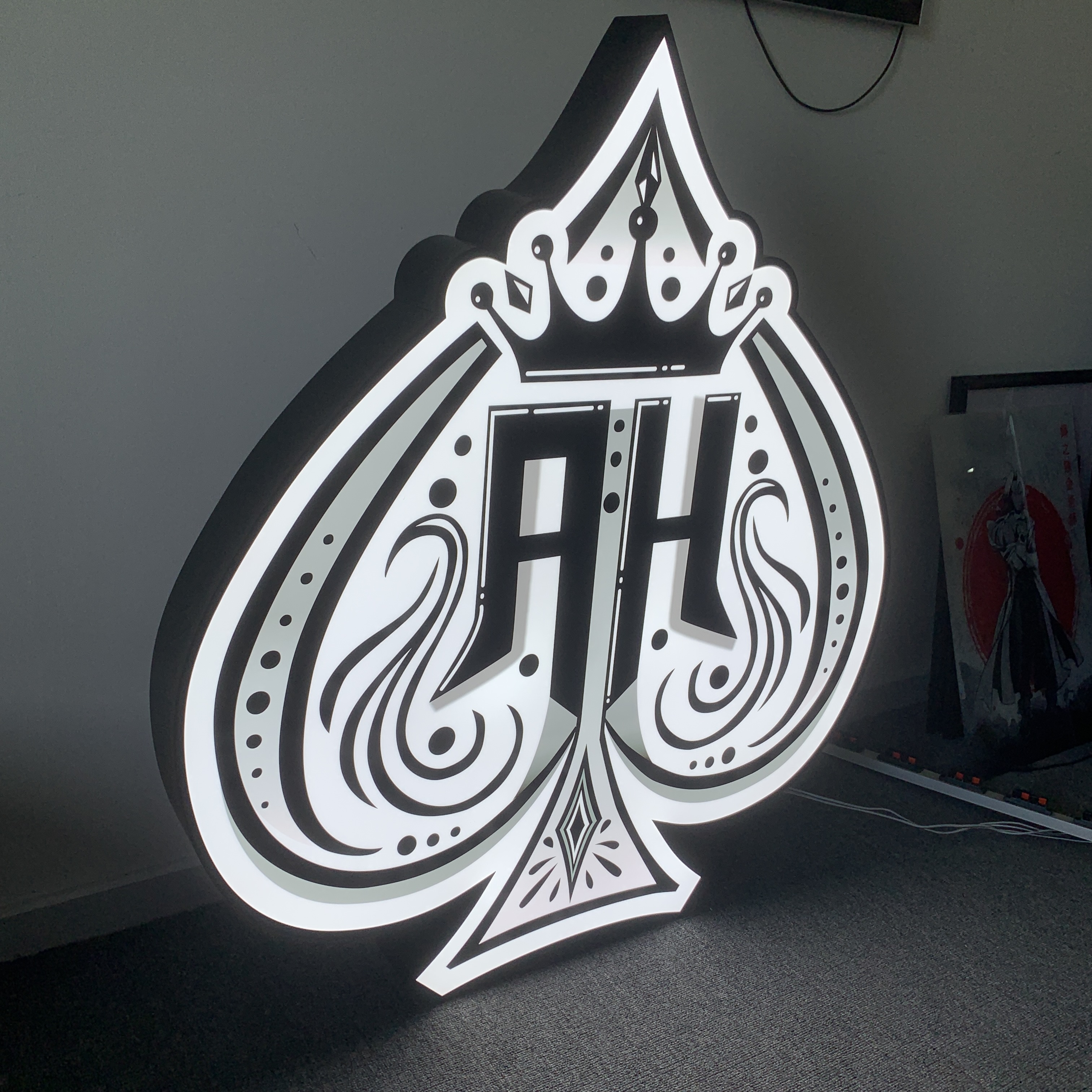 Kotak Tanda Huruf Logo 3D Lampu Depan Kustom Tanda Toko Luar Ruangan Tanda Logo Akrilik