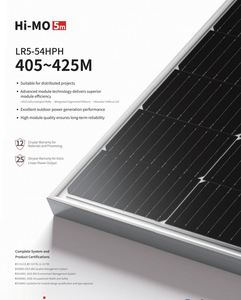 แผงโซลาร์เซลล์ LONGi Hi-MO5 LR5-54HPH 405-425M แบบฮาล์ฟเซลล์ โมโนคริสตัลไลน์ 405W 410W 420W 425W - Product Image 2
