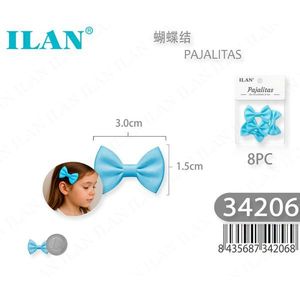 ILAN Pajalitas Bow Ties 3,0 cm x 1,5 cm Accessori per capelli blu per ragazze 8 pezzi - Product Image 1