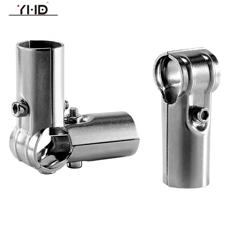 Hot Sale 25mm Forged Steel Pipe Fitting round Head Tube Connector Rod Clamp Pole Support with 2 or 3 Ways Flange Connection