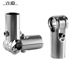 Hot Sale 25mm Forged Steel Pipe Fitting round Head Tube Connector Rod Clamp Pole Support with 2 or 3 Ways Flange Connection