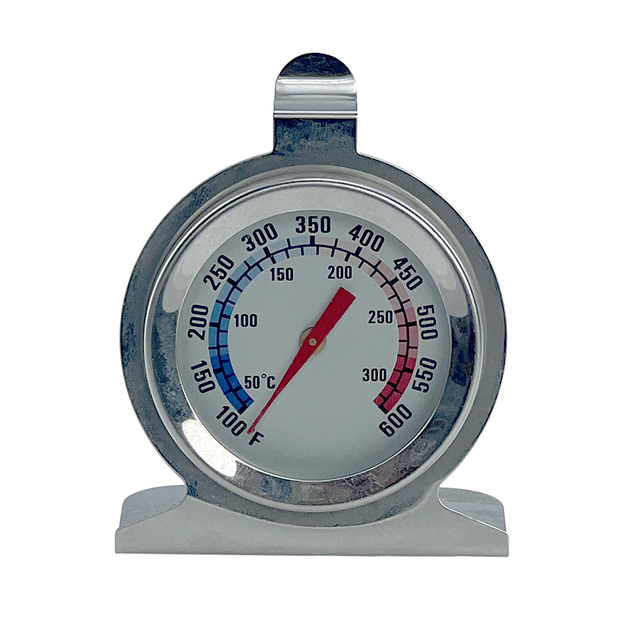 Stainless Steel Oven Thermometer with Hook and Stand, Dual Scale 50-300°C / 100-600°F Temperature Gauge for Baking and Grilling