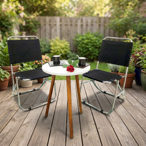 Custom Logo Collapsible Stainless Steel Round Camping <b>Chair</b> for Garden-Minimalist Design - Product Image 3