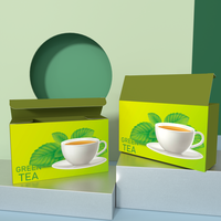 Emballage de thé vert, film brillant, design original, petit sachet de thé, boîte en papier, boîte de café instantané, boîte de thé au lait, dégradable