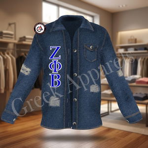 Zeta Phi Beta Soror Broderie Femmes Denim Jeans Veste | Sororité Brodé Dames Jean Veste - Product Image 3