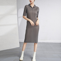 Robe chemise décontractée unie pour femme, nouvelle collection 2026, longueur genou, manches courtes