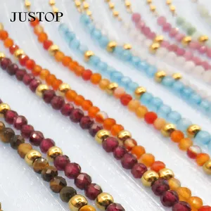 New Stainless Steel 18k Gold Plated Jewelry Choker Necklace Splicing Natural Opal Stone Beaded Necklace For Women