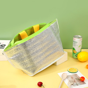 Bolsa de almuerzo aislada, bolsa impermeable de PU gruesa de color sólido para estudiantes de oficina - Product Image 3