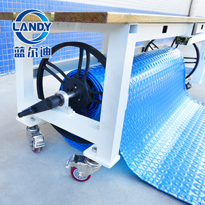 Enrouleur de couverture de piscine en aluminium Z001 Landy, couverture de piscine à bulles, durable, haute efficacité, couleur bois d'origine - Product Image 3