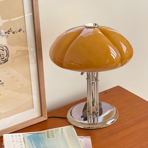 Bauhaus Vintage Glass Table Lamp Mushroom-Style Girl's Room Desktop Lamp for Bedrooms & Offices Popular <b>Decorative</b> Bedside Lamp - Product Image 1