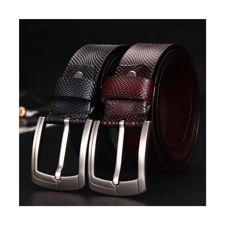 New wholesale low MOQ belts high quality Crocodile pattern pin buckle luxury men leather belt