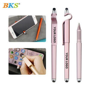 Caneta Gel Inovadora BKS <span class=keywords><strong>3</strong></span> em 1 com Ponta Stylus e Suporte para Telefone, Largura de Escrita de 0,5mm, Tinta Preta, Plástico, Logotipo Personalizado, Uso em Escritório e Escola, China - Product Image 2