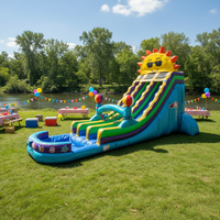 Toboggan aquatique gonflable géant de 22 pieds pour adultes avec piscine pour jeux d'été en plein air